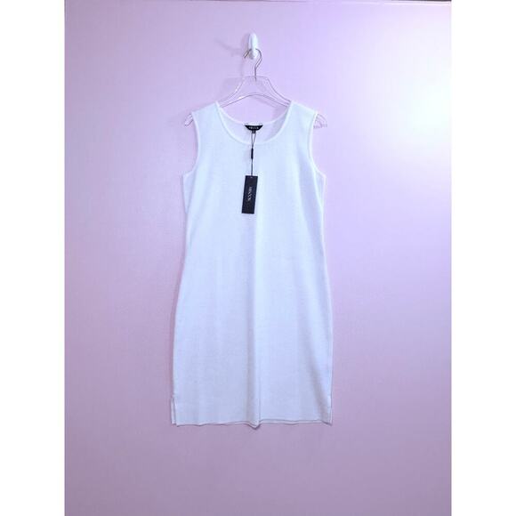Misook Acrylic Knit Dress in White Size Petite Small - Picture 4 of 7